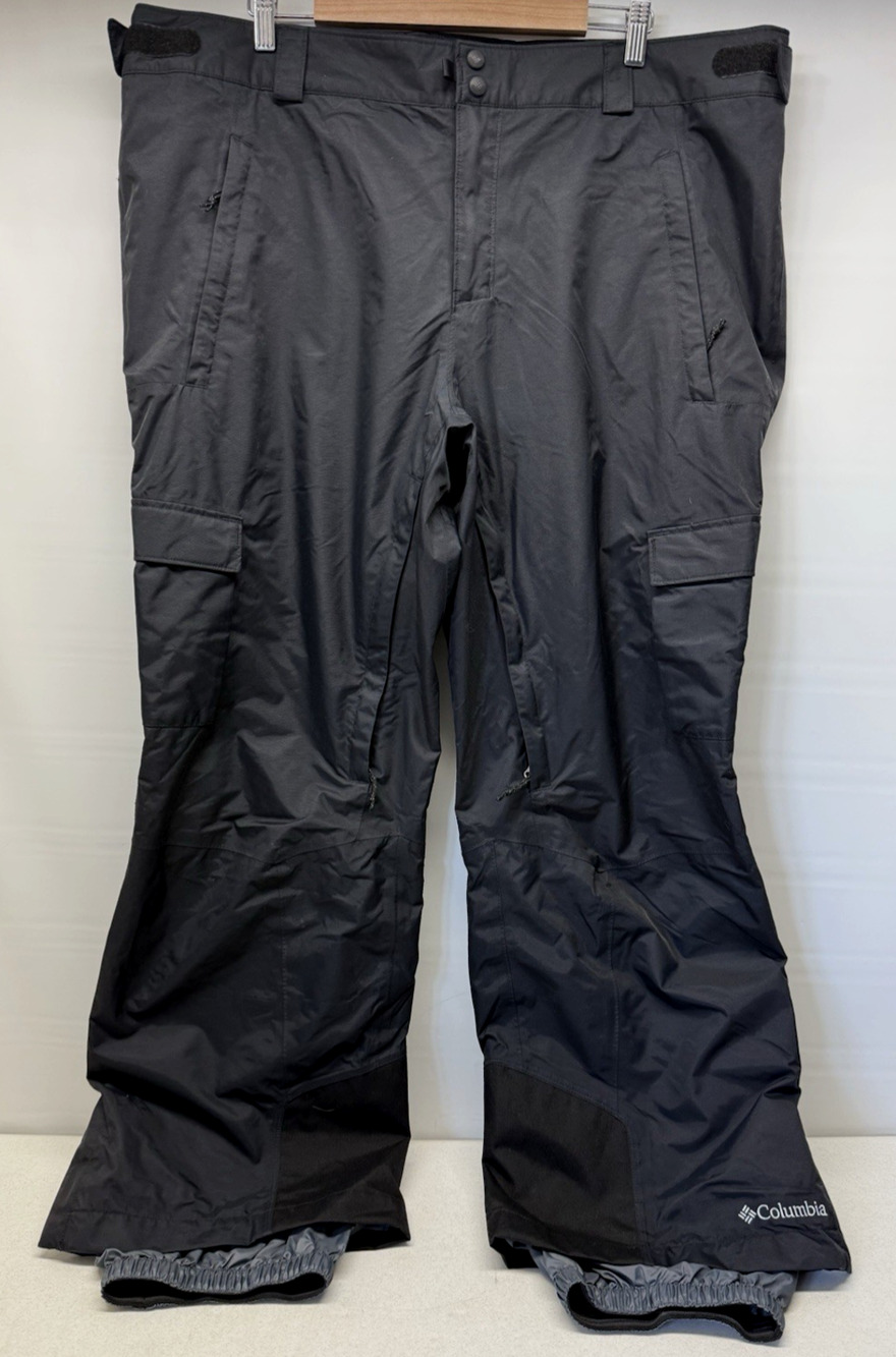 COLUMBIA Omni-Heat Men's Size XXL Reg Black Nylon Ski Snowboard Pants